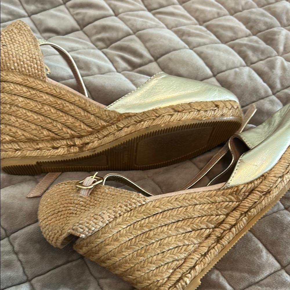 Elegant Gold Wedge Sandals